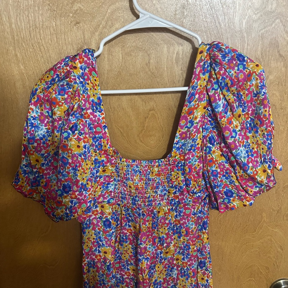 For Love & Lemons Women’s Sasha Mini Dress Blue Ditzy Floral - Size Small 🍋 - Picture 7 of 8